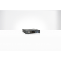 cnMatrix EX2010-P, Intelligent Ethernet PoE Switch, 8 1G and 2 SFP fiber ports - AUS/NZ pwr cord