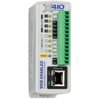 Web-Enabled Programmable ControllerI/O: 4 Relays, 4 Digital Inputs, 1-Wire Bus (Up to 16 temp/humidity sensors)Power Supply: POE
