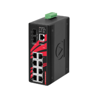 10-Port Industrial PoE+ Light Layer 3 Managed Ethernet Switch, w/8*10/100/1000Tx (30W/port) + 2*1000/10G SFP+ Slots; 12~55VDC Power Input