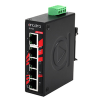 Compact 5-Port Industrial Gigabit PoE+ Unmanaged Ethernet Switch, w/4*10/100/1000Tx (PSE: 30W/Port) + 1*10/100/1000Tx; EOT: -40° to 75°C, 48~55VDC