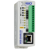 Web-Enabled Programmable ControllerI/O: 4 Relays, 4 Digital Inputs, 1-Wire Bus (Up to 16 temp/humidity sensors)Power Supply: 9-28VDC